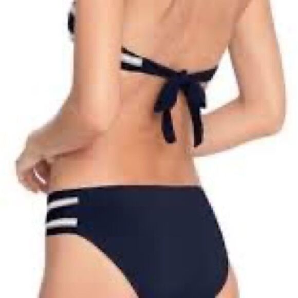 NWT Robin Piccone Abi Navy Twist Bikini Bottoms Sz S - Picture 4 of 9